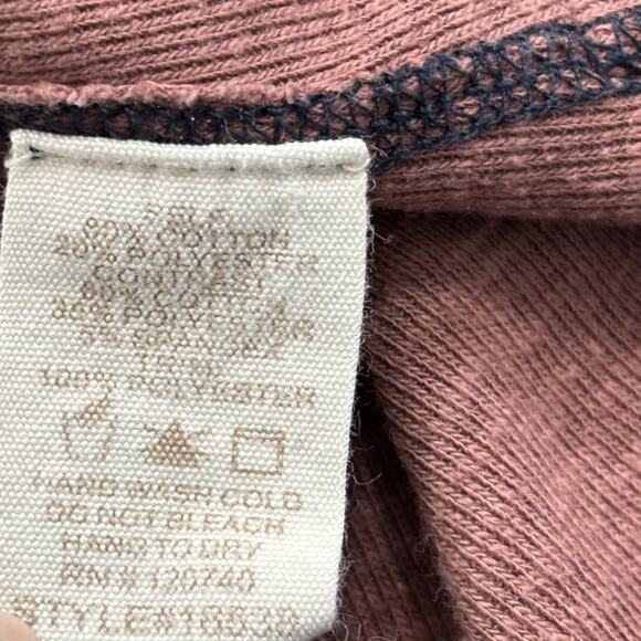 Mystree Size M Embroidered Waffle Knit Thermal Henley Long Sleeve Top - Picture 4 of 6